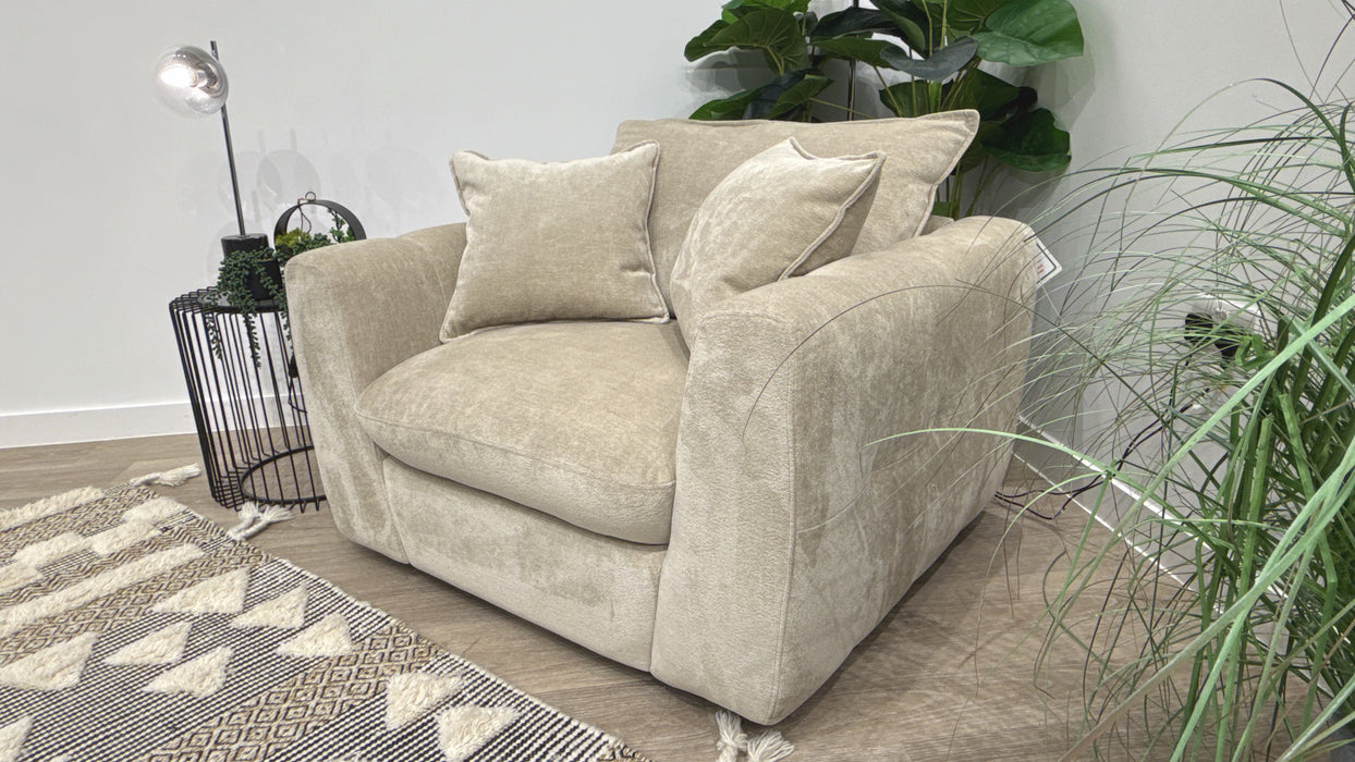 Sofology Hudson Fabric Chair in Luxury Sherpa Pebble