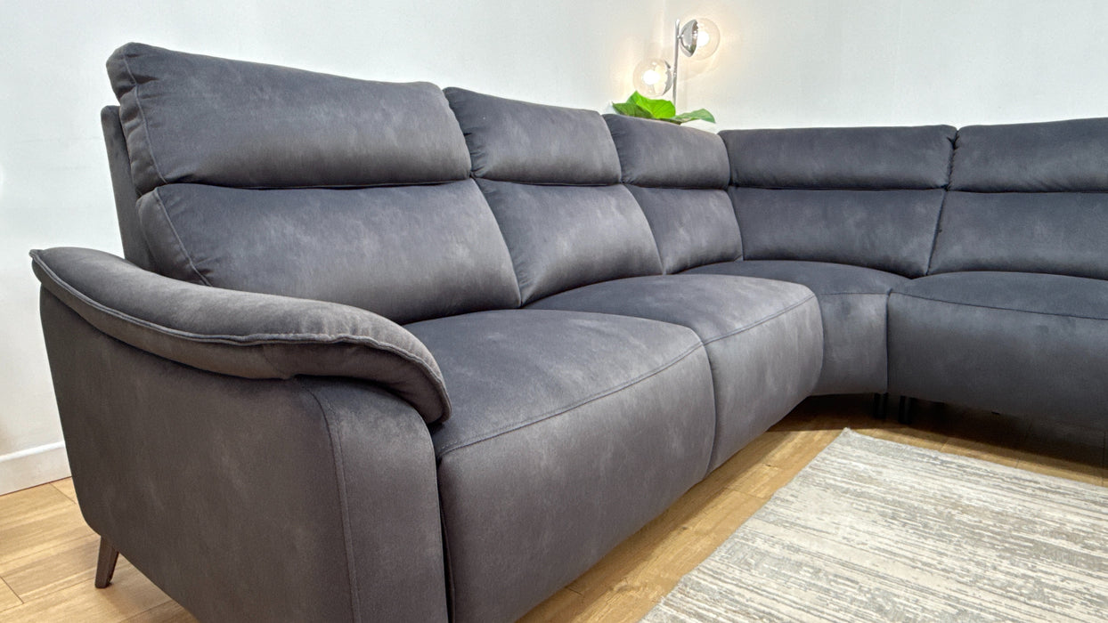 Sofology Arlo Fabric 3 Corner 1 .5 Chaise in Lifestyle Flecked Anthracite