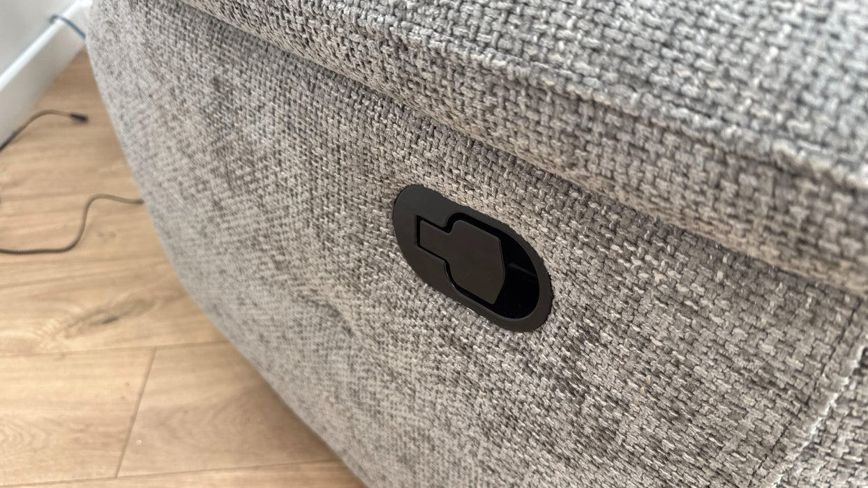 Sofology Gracie Fabric Chair Manual Recliner in Hopsack Chenille Platinum