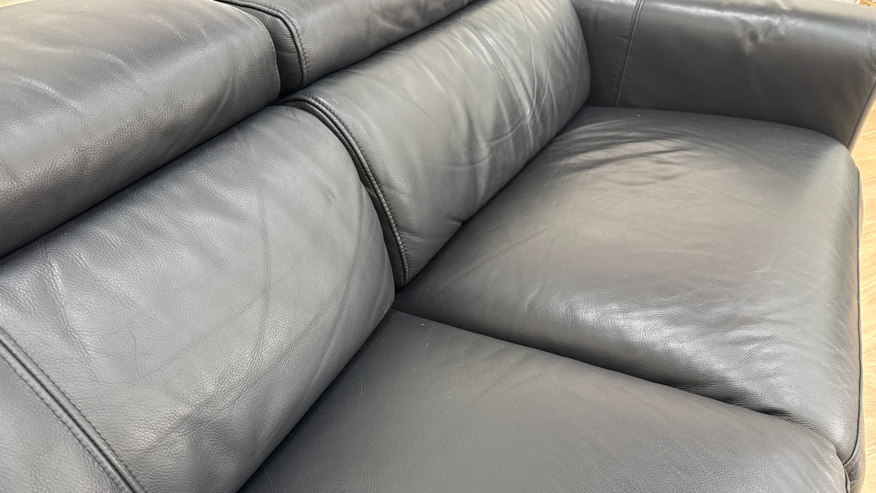 Sofology Moreno Leather 3 Seater Power Recliner in Jet Black