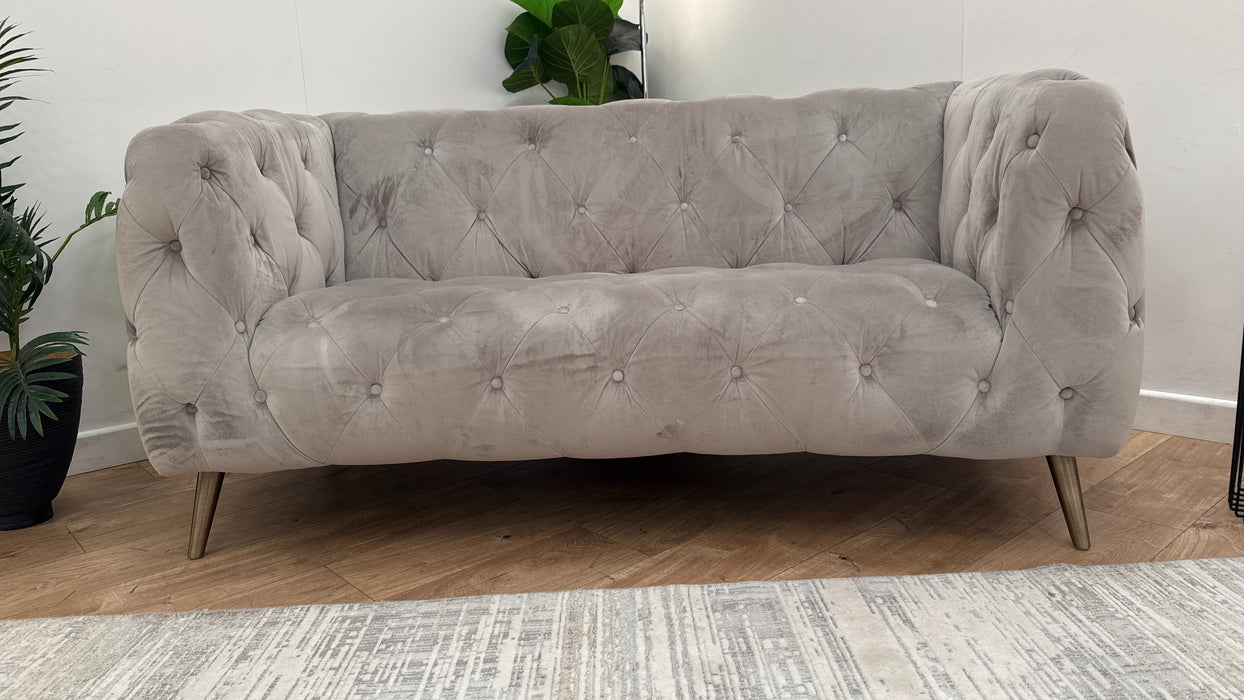 Sofology The Alchemist 2 Seater Fabric Sofa in Plush Silver