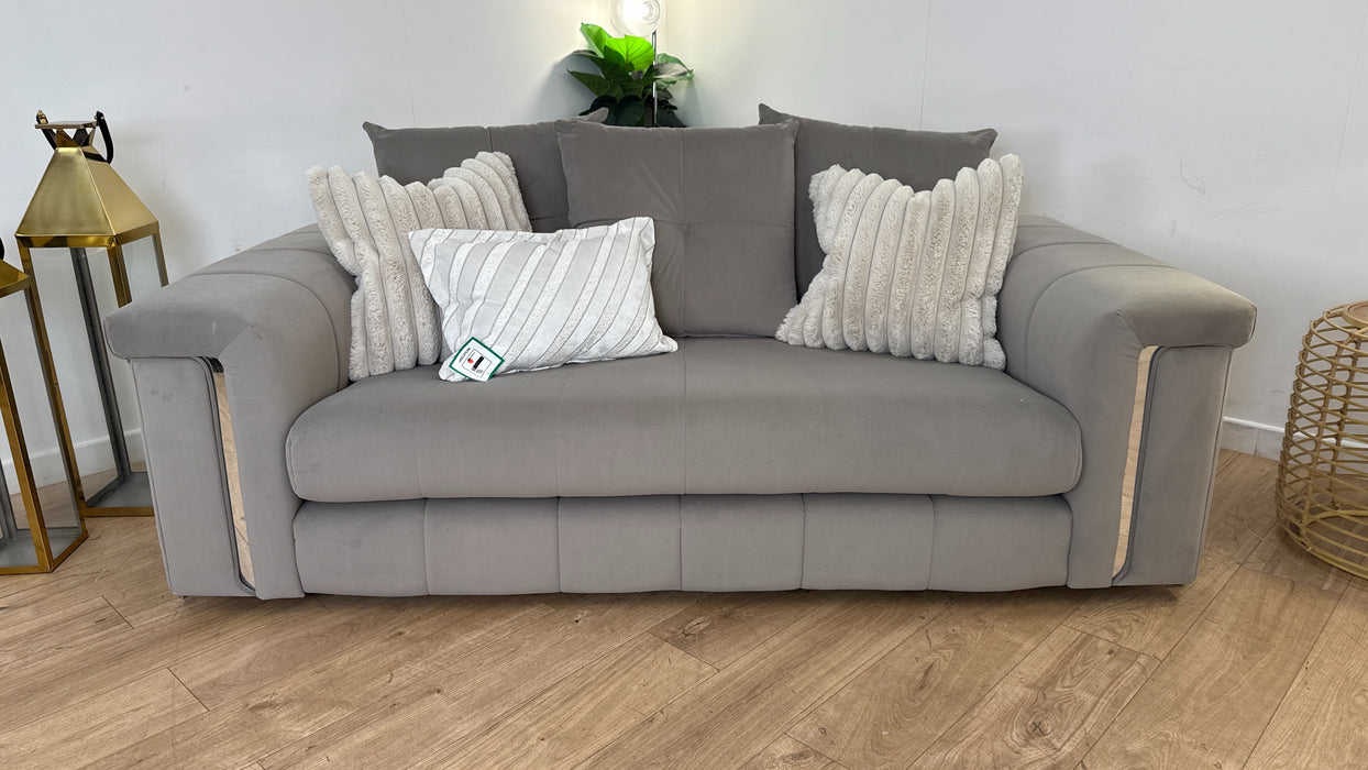 Sofology The Oscar 2 Seater Fabric Sofa in Super Matt Velvet Pebble Mix