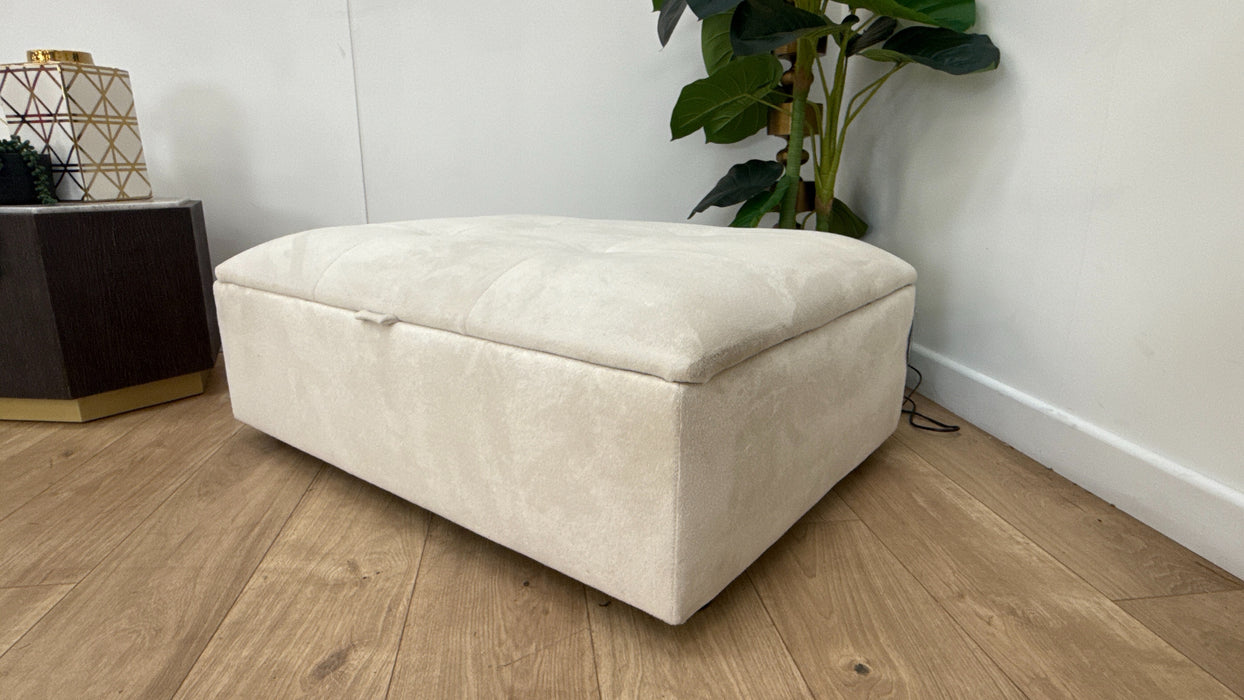 Sofology The Ascot Fabric Storage Footstool in Soft Sherpa Natural