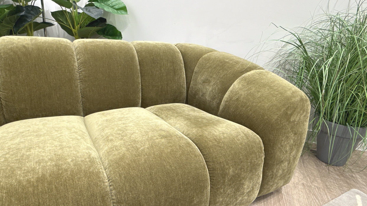 Sofology Waldorf Fabric 2 Seater Sofa in Soft Chenille Olive Mix