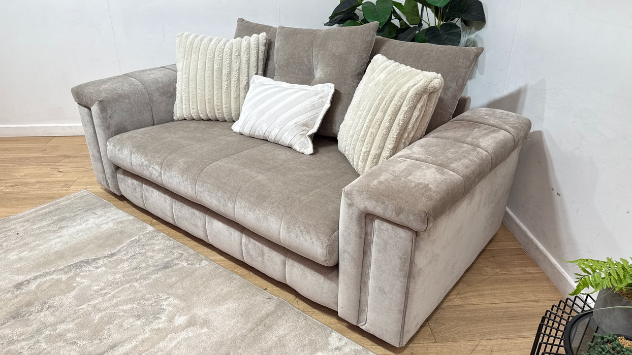 Sofology Oscar Fabric 2 Seater Fine Textured Chenille Stone Mix