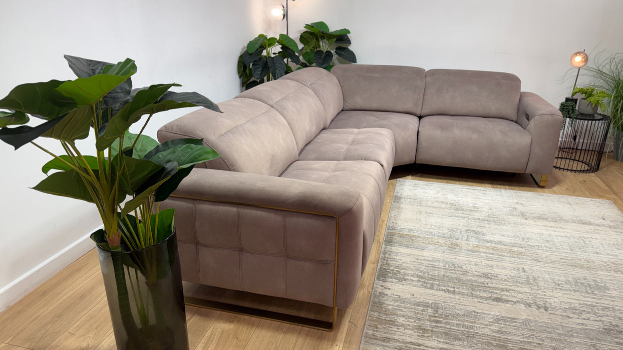 Sofology Marvella Fabric 3 Corner 1.5 Power Recliner/Headrest in Lifestyle Flecked Nutmeg