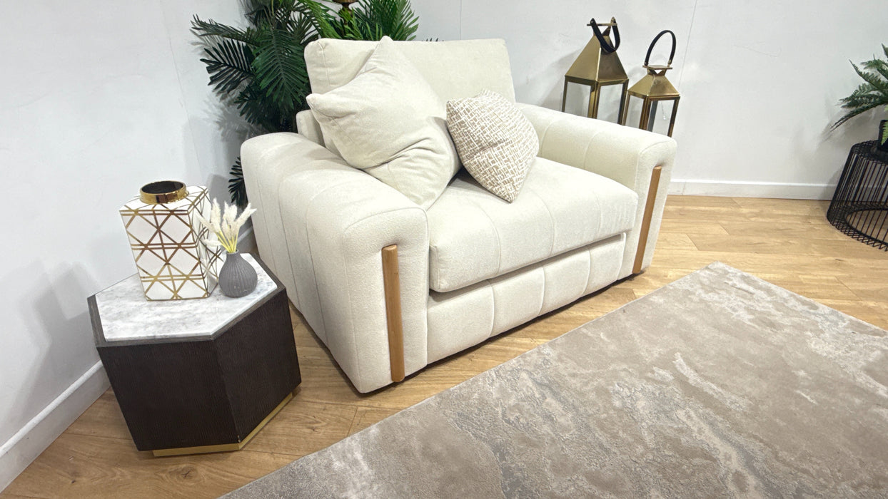 Sofology Soho Fabric Loveseat in Micro Boucle Natural