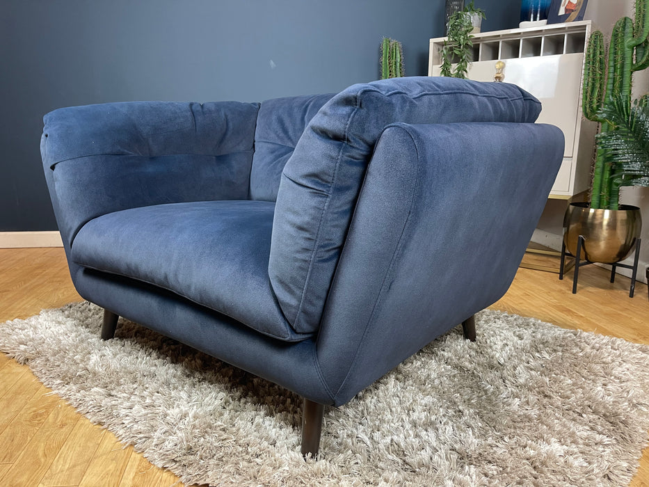 Hygge Fabric Loveseat - Lifestyle Fabric Mottled Navy Blue (WA2)