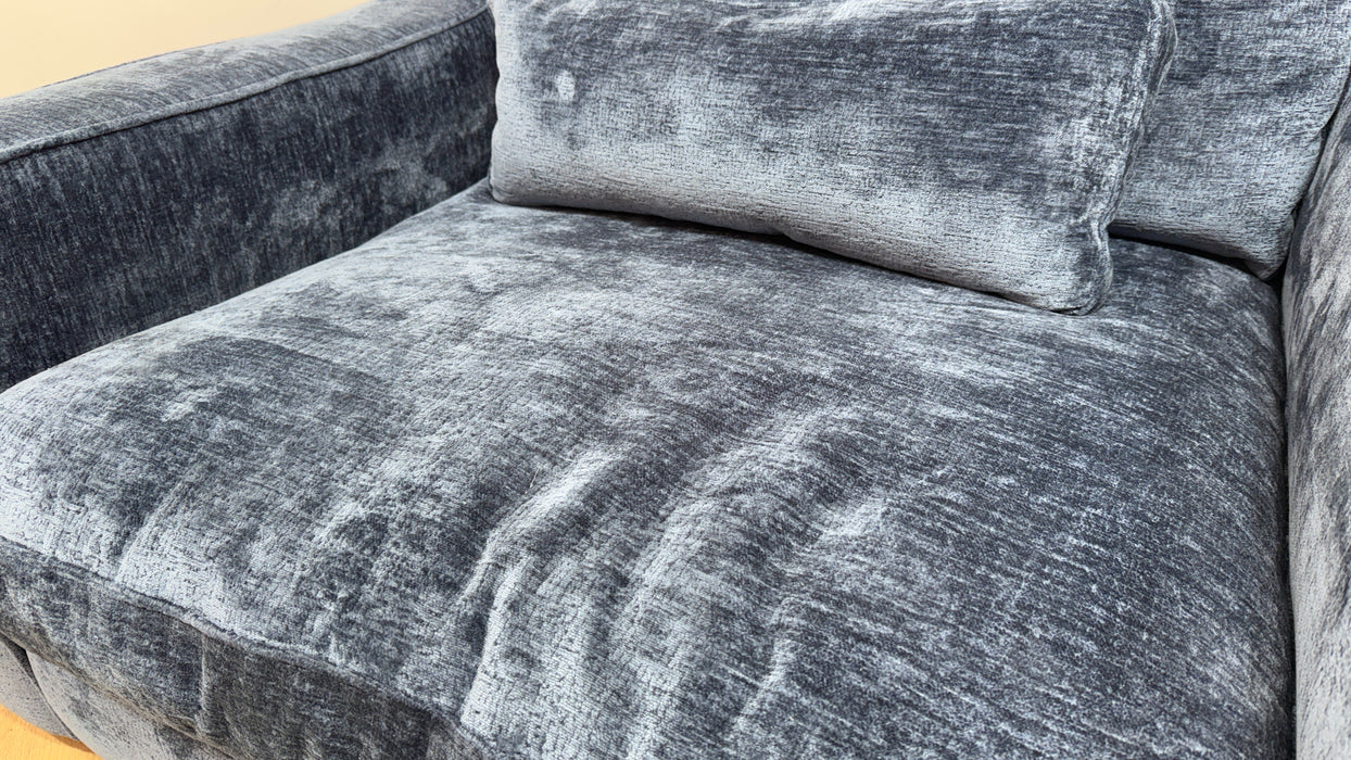 Sofology Bellagio Fabric Loveseat Reversible Feather Flex Seats in Chunky Luxe Chenille Ink Mix