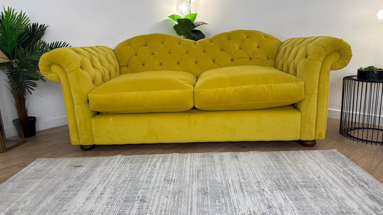 DFS The Windsor 3 Seater Fabric Sofa Bed in Velvet Yellow