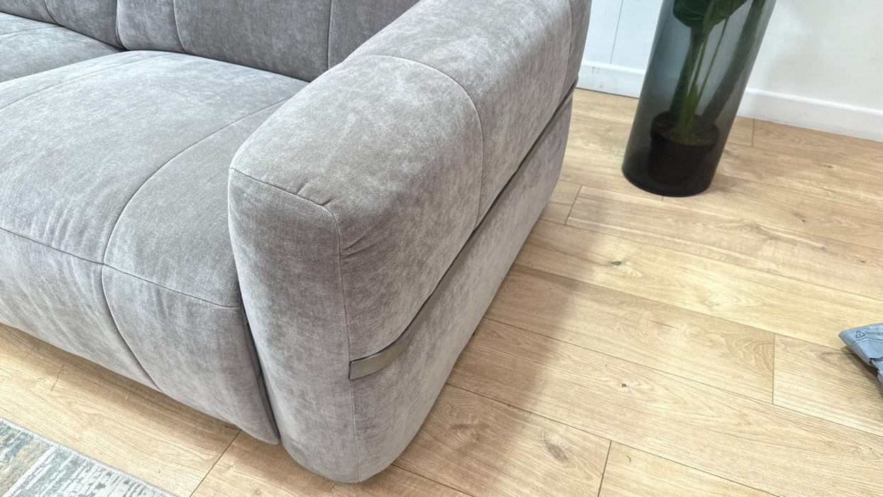 Sofology Lumiere Fabric 3 Corner 3 Power Recliner/Headrest in Relaxed Chenille Nutmeg