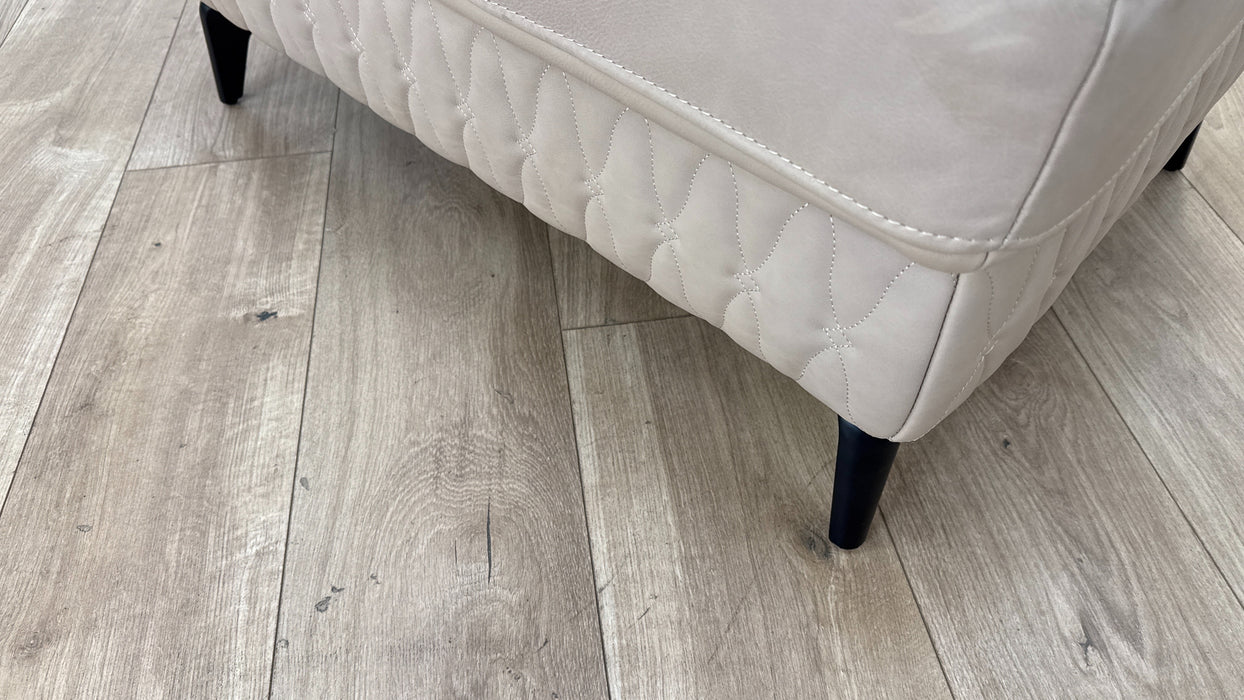 Sofology Muse Leather Designer Footstool in Relaxed Matt Fawn