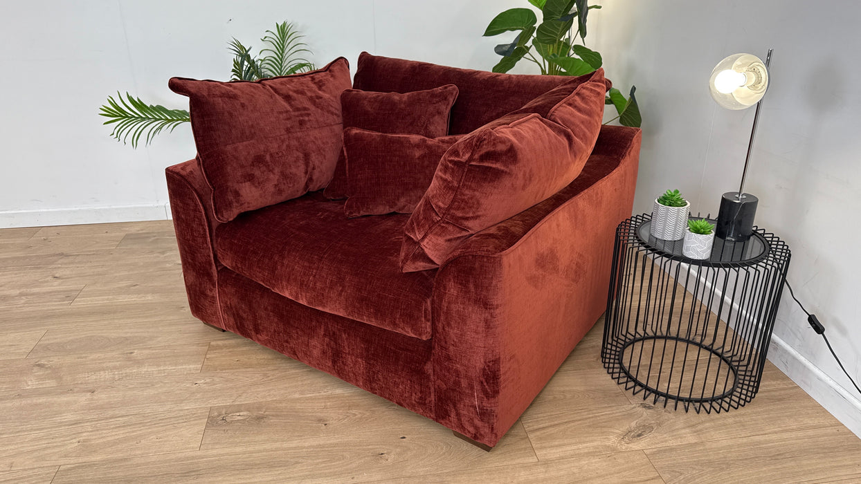 Georgio 1.5 Seat - Fabric Loveseat - Chenille Burgundy All Over