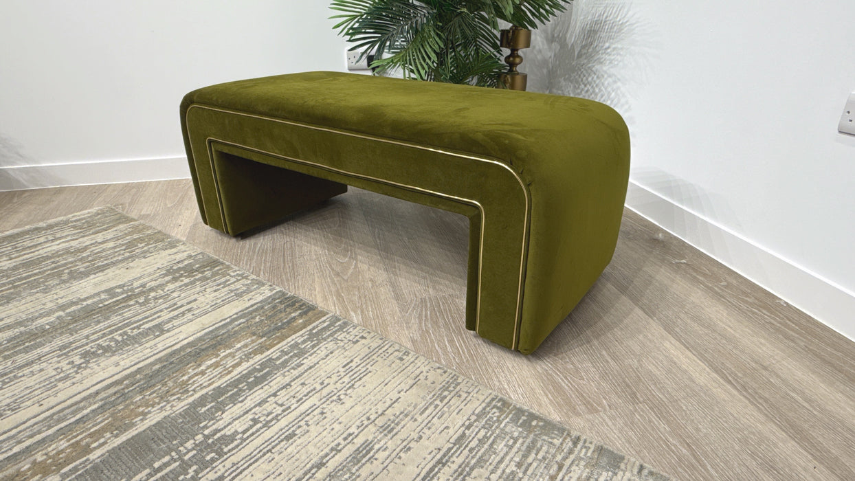 Sofology Sample Eastwood Designer Bench Footstool in Cedar Plush Mix