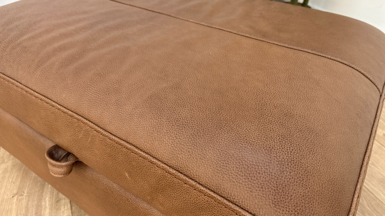 Sofology Linara Leather Storage Footstool in Apollo Espresso