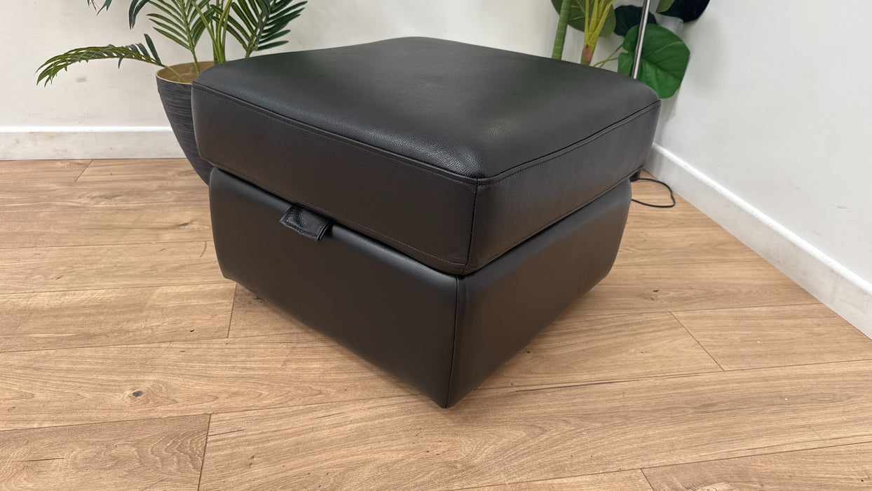 Keagan Storage Footstool in Black