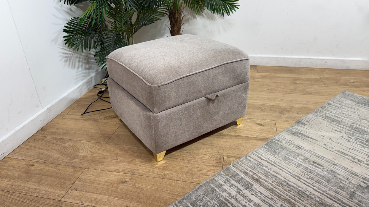 Sofology Remy Fabric Small Storage Footstool in Soft Chenille Wicker