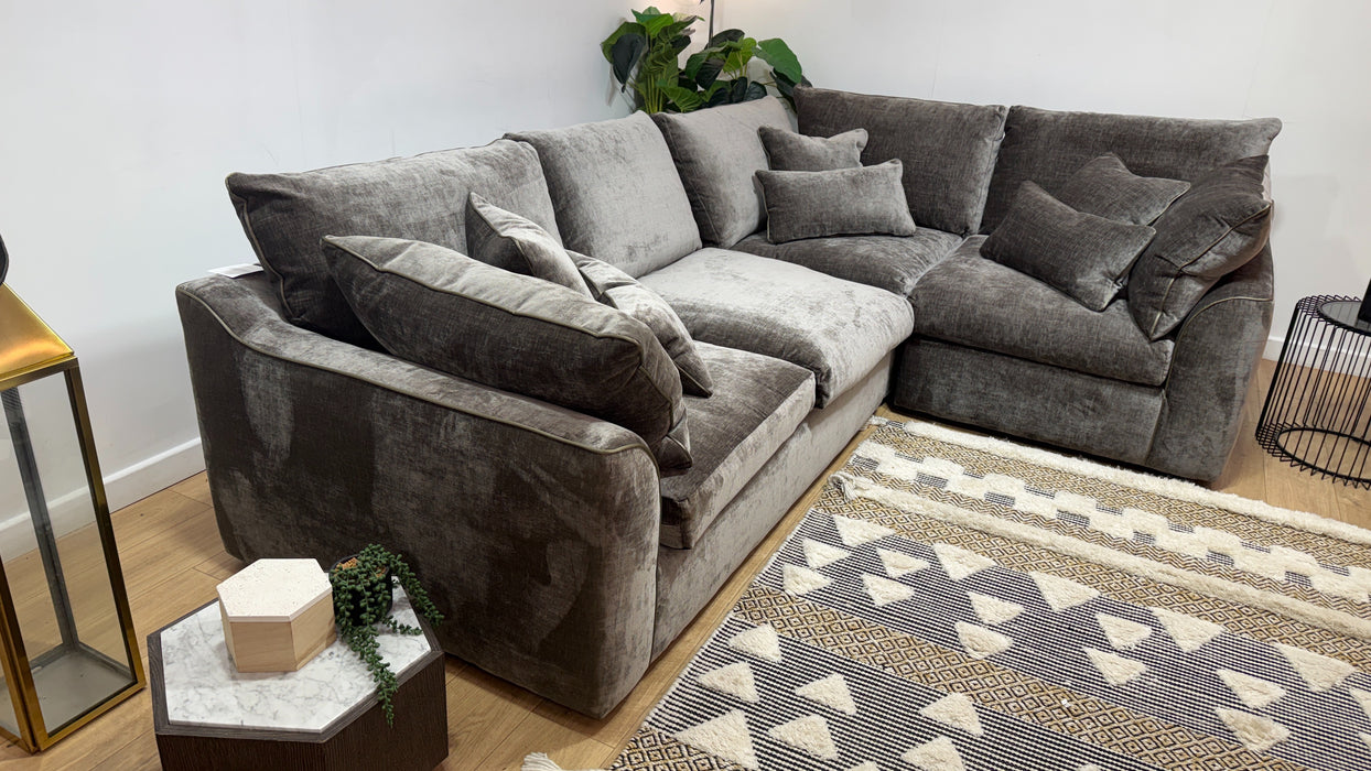 Sofology Georgio Fabric 3 Corner 1 Feather Flex Seats in Luxe Chenille Mocha Mix