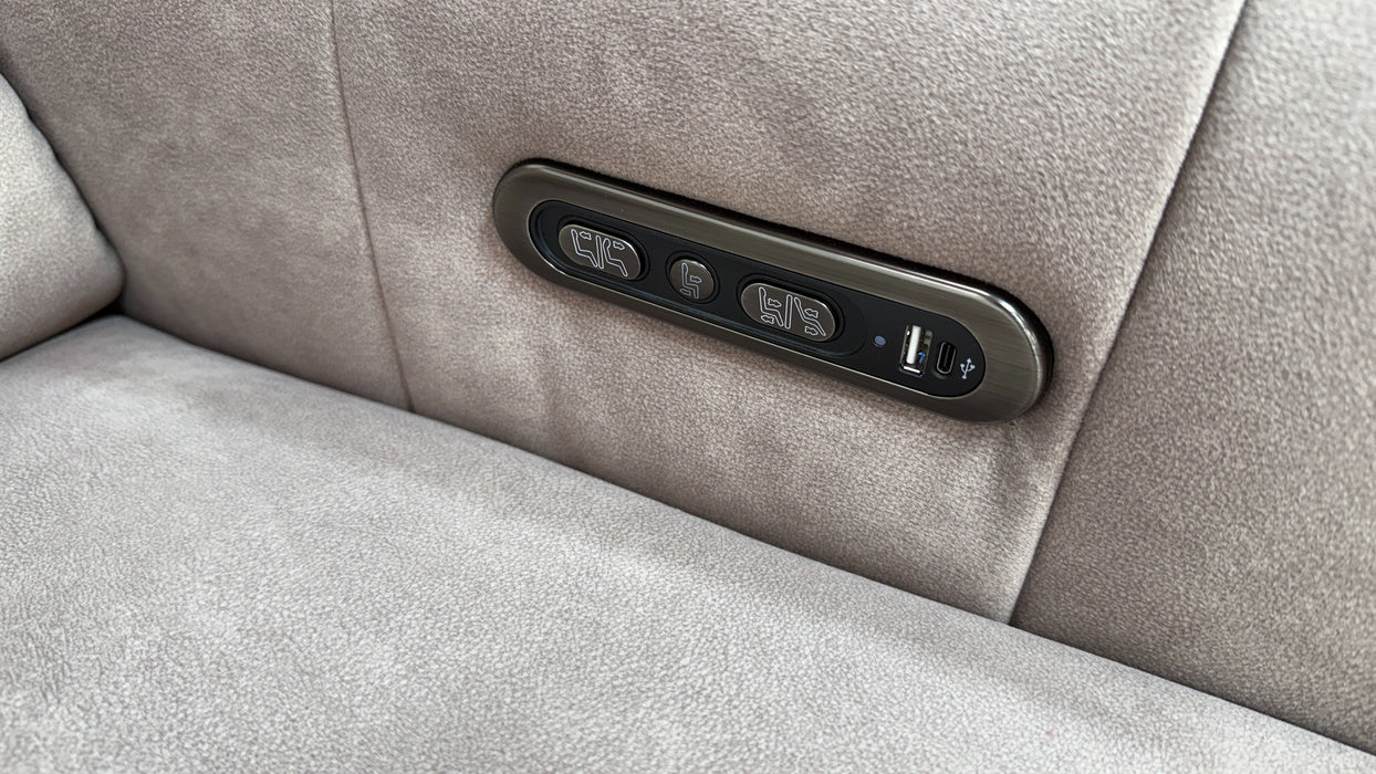 Sofology Paramount Fabric 2.5 Seater Power Recliner/Headrest in Lifestyle Flecked Nutmeg