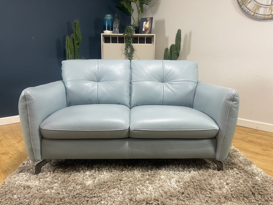 Mimi 2 Seater Sofa Le Mans Pearl Blue Leather (WA2)