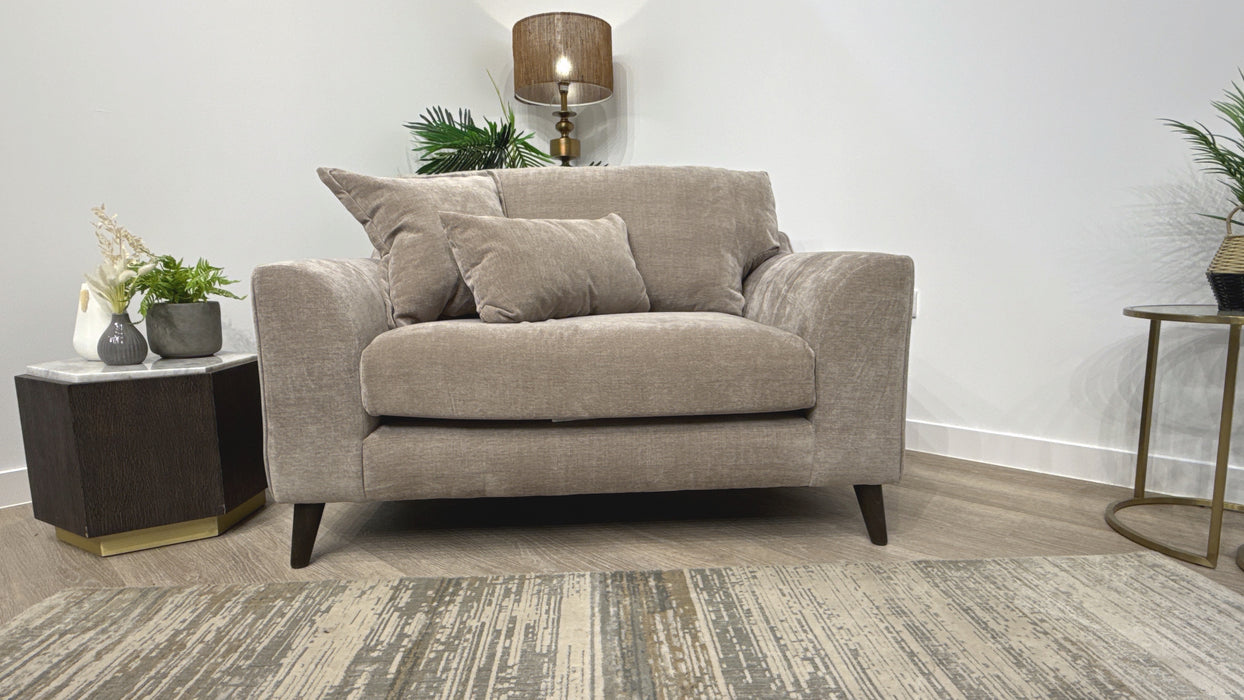 Sofology Mayfair Fabric Loveseat Foam Seat in Soft Chenille Wicker