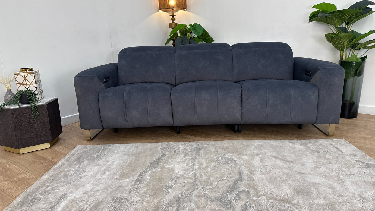 Sofology Marvella Fabric 3 Seater Power Recliner/Headrest in Lifestyle Flecked Charcoal