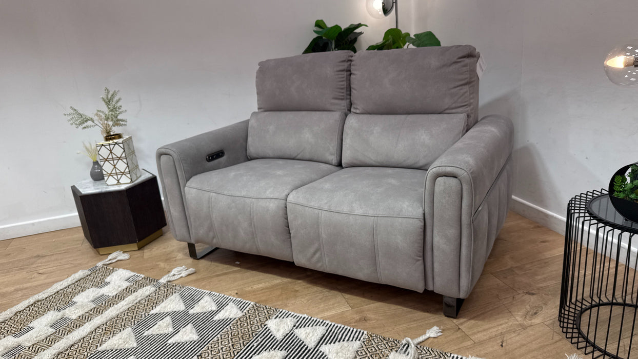 Sofology Ravello Fabric 2 Seater Power Recliner in Lifestyle Flecked Stone