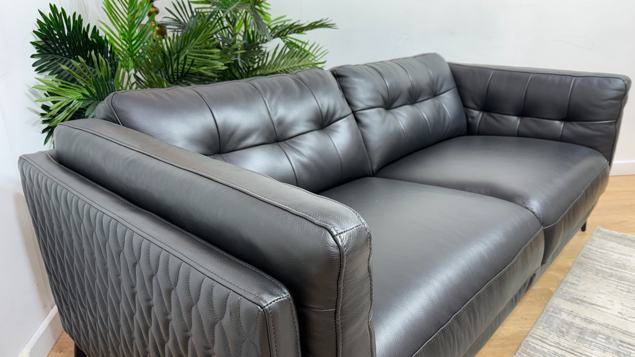 Sofology The Muse Leather 2.5 Seater in Trusty Embossed Jet Black