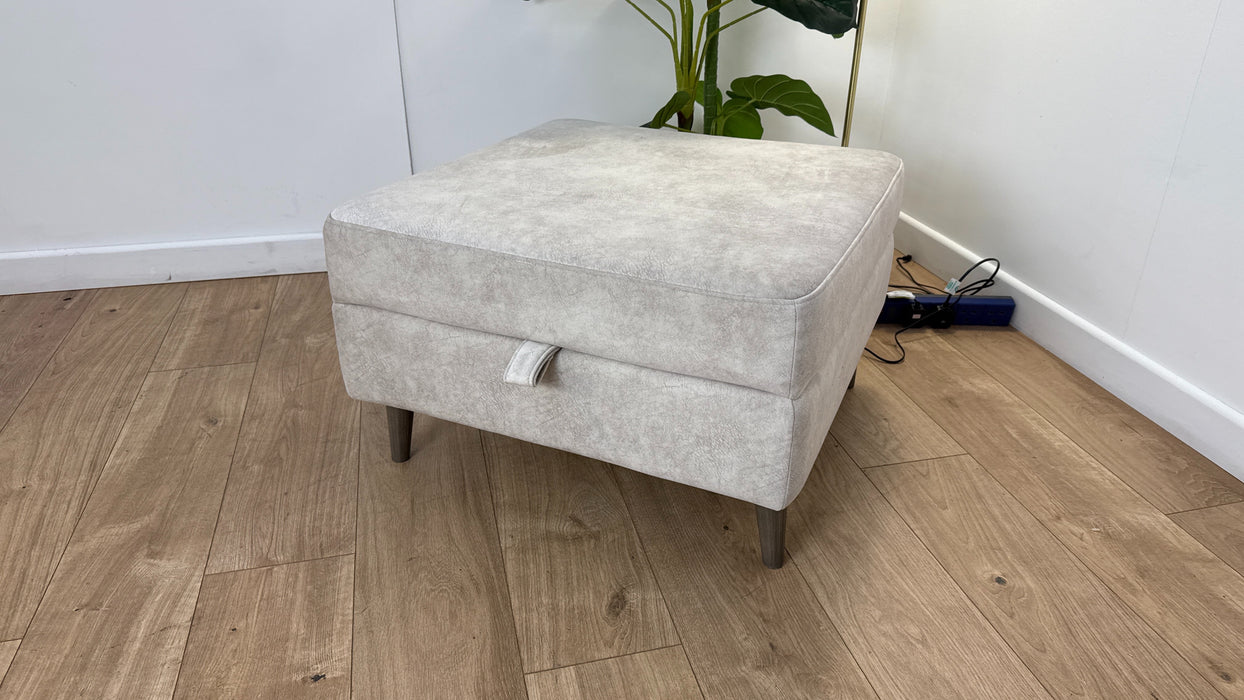 Sofology The Hackney Fabric Storage Footstool Memory Foam in Lifestyle Dapple Fabric Stone