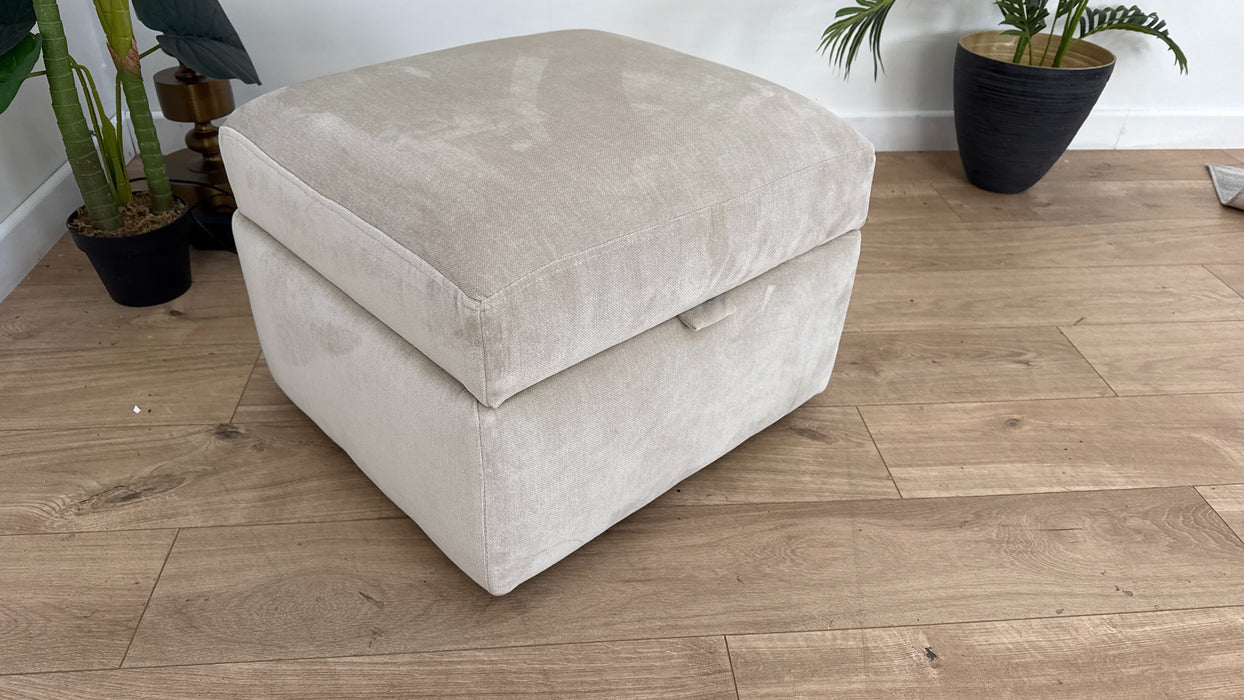 DFS The Maura Fabric Footstool in Plain Natural