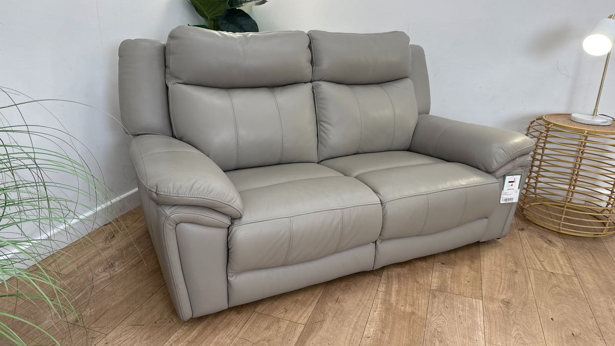 DFS Wren 2 Seater Leather Sofa in Silver