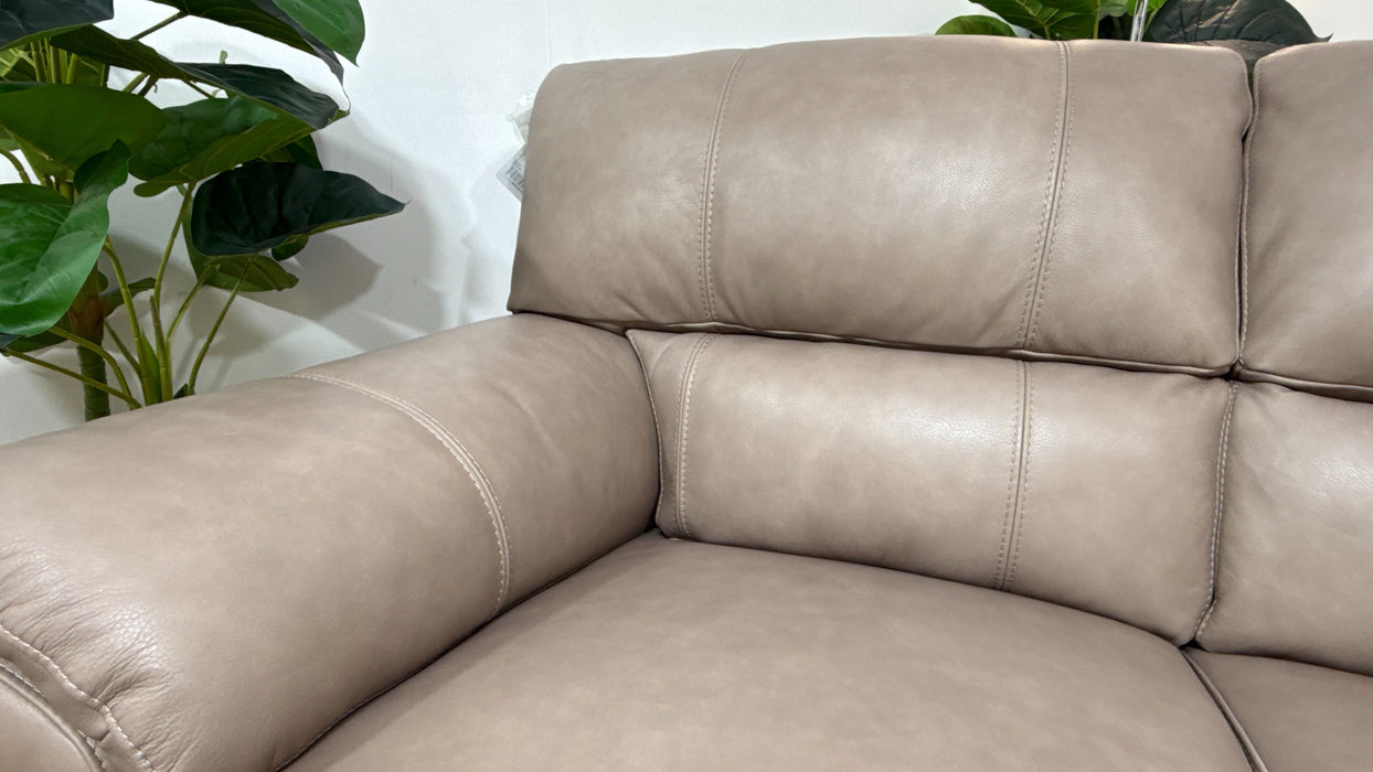 Sofology Santina Leather 2 Seater in Relaxed Soft Stone