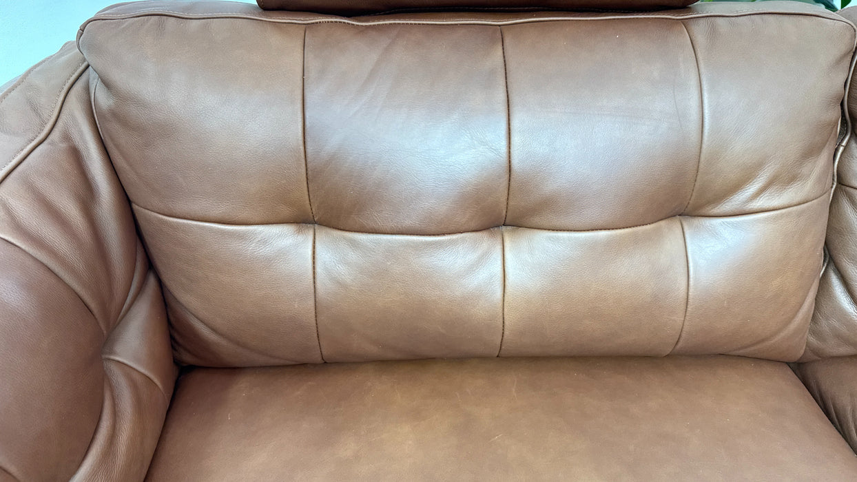 Sofology Muse Leather 2.5 Seater Supportive Headrests in Relaxed Matt Espresso