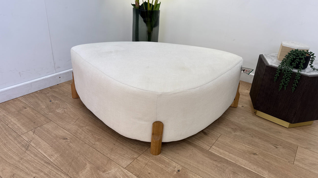 DFS Bellino Shaped Footstool in Cream/Black
