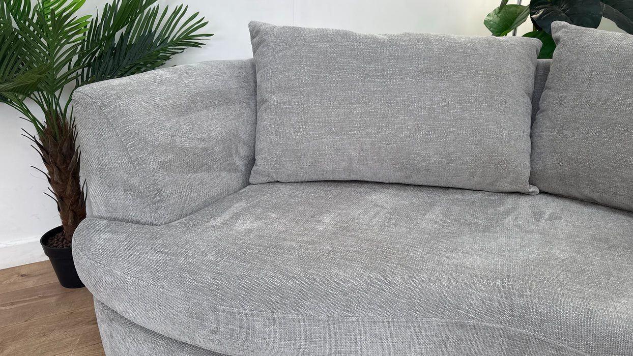 Sofology Chloe Fabric 3 Seater Full Back in Linen Look Chenille Grey Mix