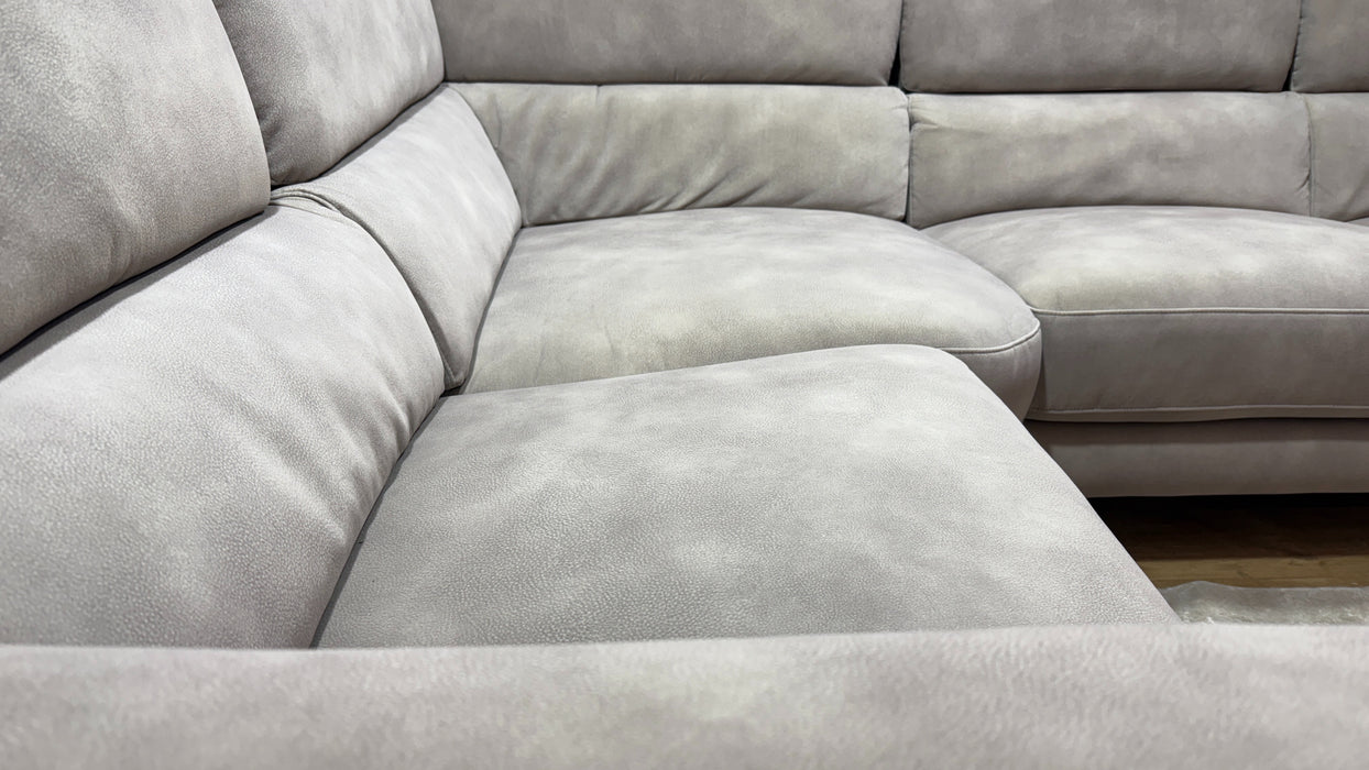 Sofology Illinois Fabric 1 Corner 2 Power Recliner/Headrest in Lifestyle Mottled Marble