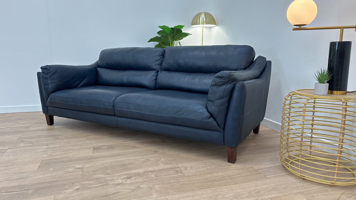 Torrington 3 Seater - Leather Sofa - Caruso Blue Admiral