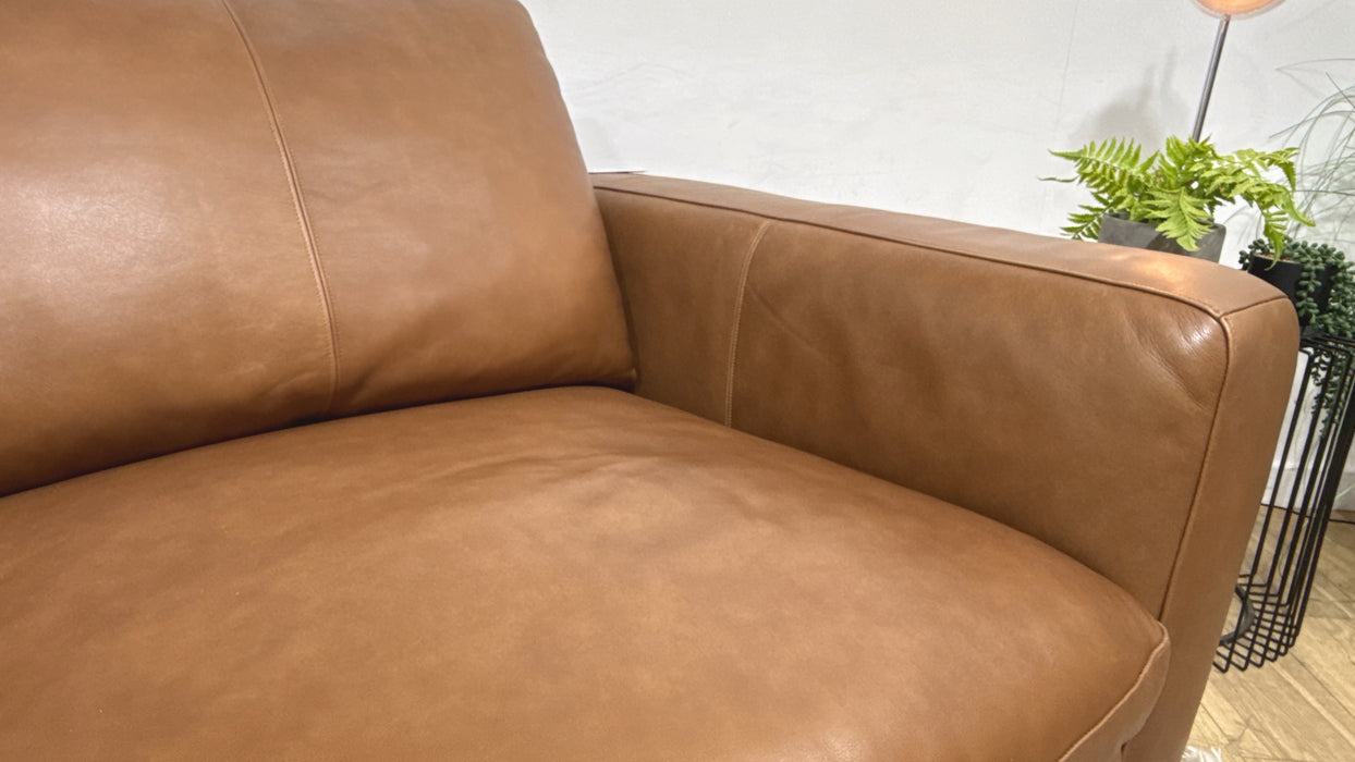 Sofology Retreat Leather 3 Seater in Relaxed Soft Tan Mix
