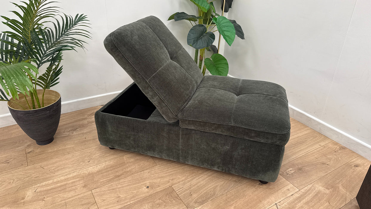 Sofology Plaza Fabric Dual Footstool In Chenille Pine