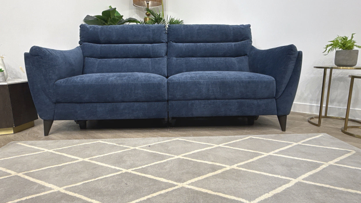 Sofology Sasso Fabric 2.5 Seater Power Recliner in Cosy Sherpa Denim
