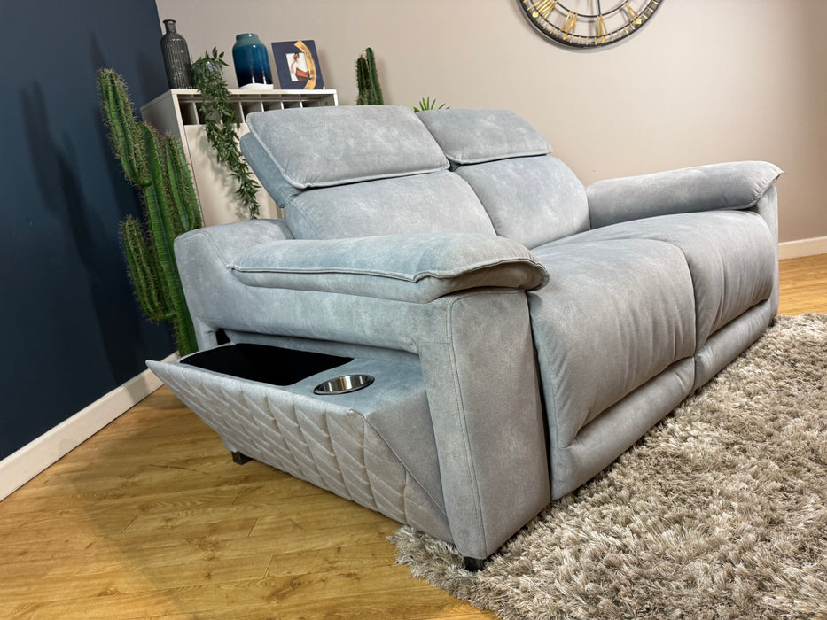 Benz Fabric 2 Seater - Lifestyle Flecked Fabric Silver (WA2)