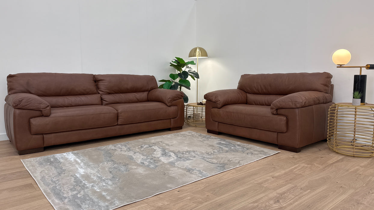 Santino 3 Seater plus Love Seat - Leather Sofa - Apollo Espresso