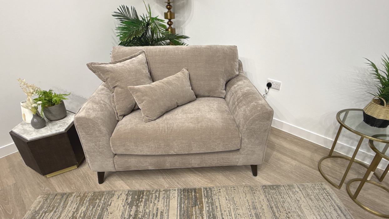 Sofology Mayfair Fabric Loveseat Foam Seat in Soft Chenille Wicker
