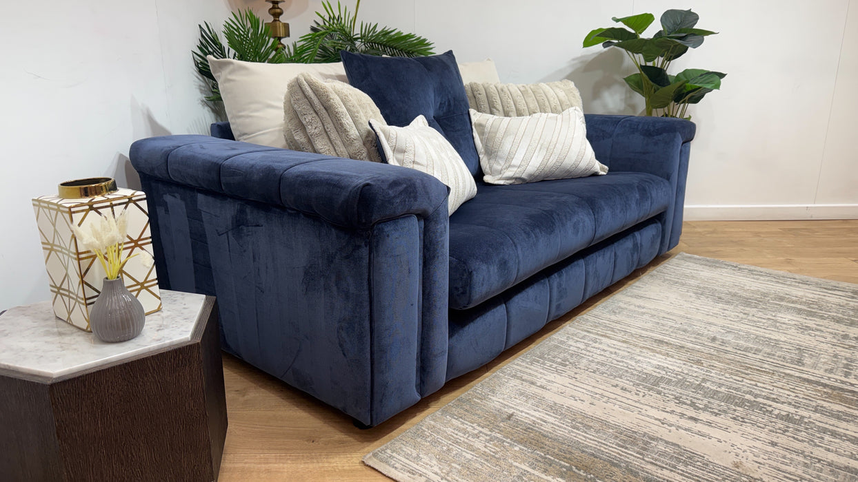 Sofology Oscar Fabric 2 Seater No Trim in Fine Textured Chenille Denim Mix