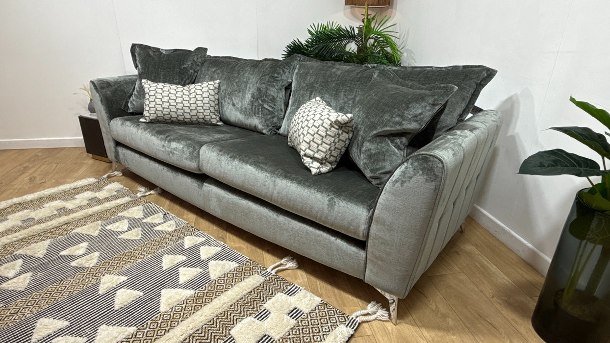 Sofology Luella Fabric Grande Sofa in Luxe Chenille Alpine Green Mix