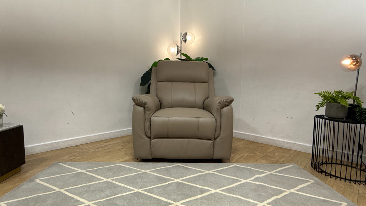 Sofology Bradie Leather Chair in Trusty Embossed Stone