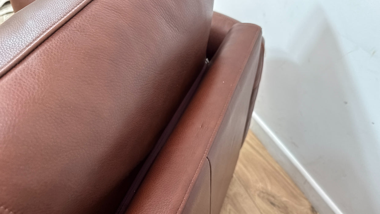 Sofology Adler Leather 4 Seater Split in Relaxed Soft Brown