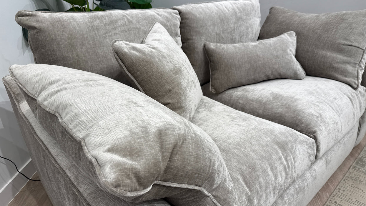 Sofology Georgio Fabric 2 Seater Extra Flex Seats in Luxe Chenille Stone