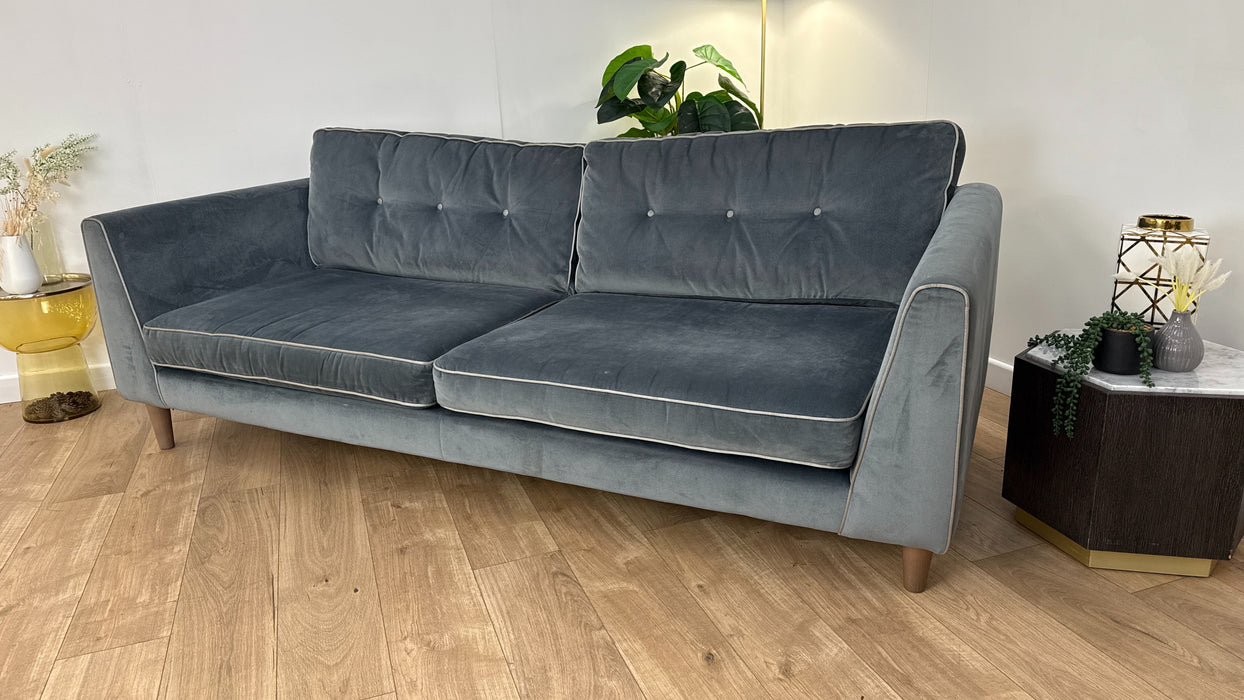 Sofology Cricket Fabric 4 Seater in Slate Velvet