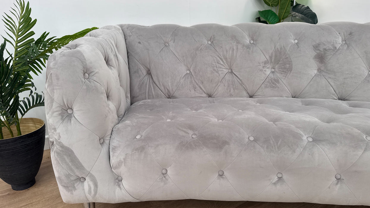 Sofology Alchemist Fabric 4 Seater in Plush Silver